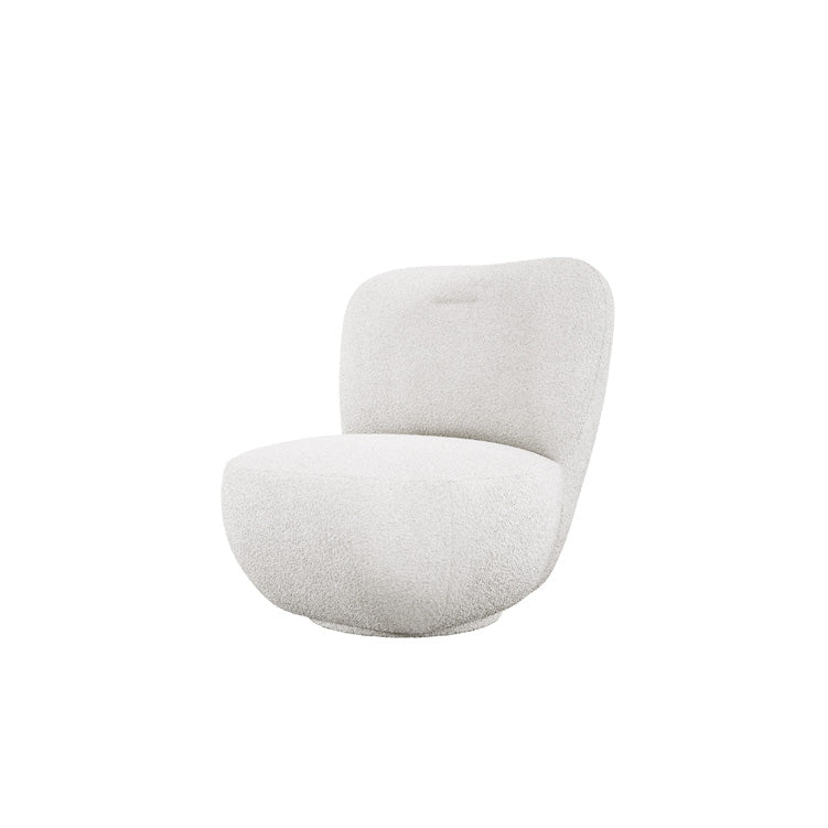 Designer armchair Kyoto 360° swivel function in bouclé
