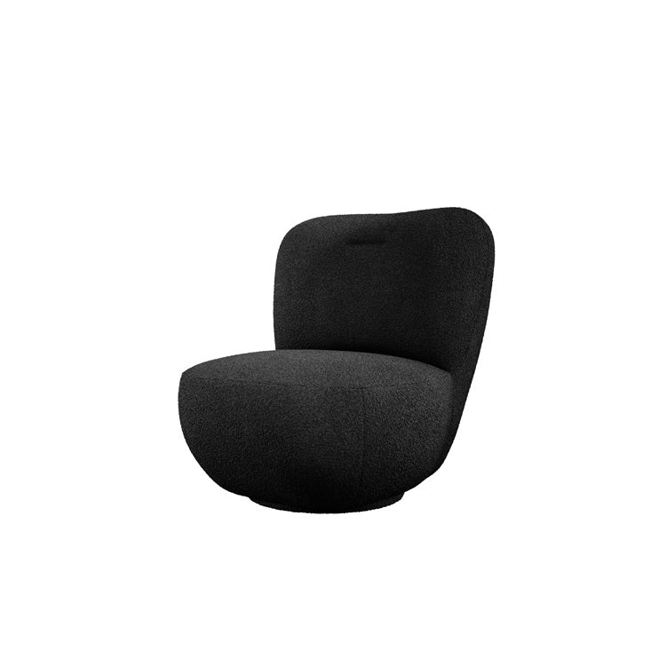 Designer armchair Kyoto 360° swivel function in bouclé