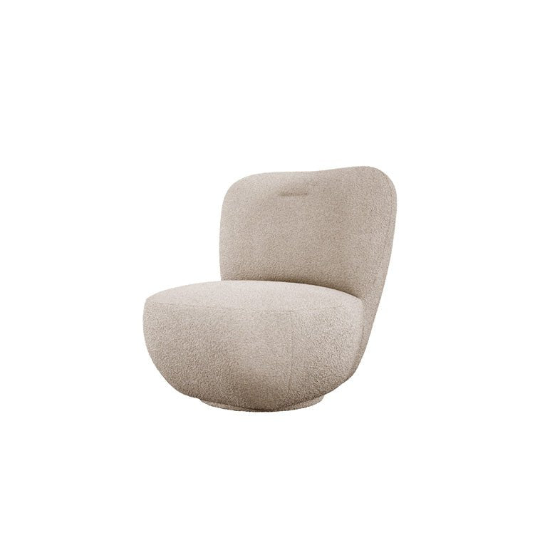 Designer armchair Kyoto 360° swivel function in bouclé