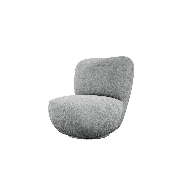 Designer armchair Kyoto 360° swivel function in bouclé