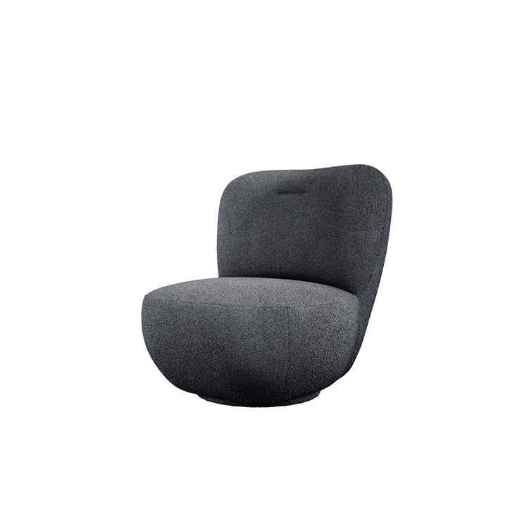 Designer armchair Kyoto 360° swivel function in bouclé