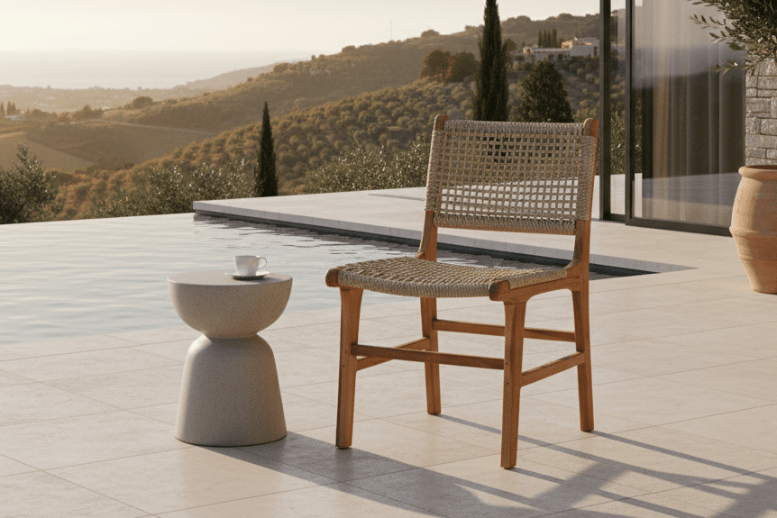 2er Set - Gartenstuhl Capri ohne Armlehne aus Teakholz