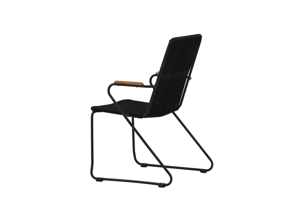 2er Set - Gartenstuhl Malta aus Metall, farbiges Seilgeflecht