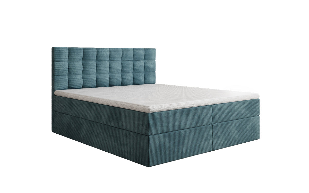 Como box spring bed in corduroy with storage