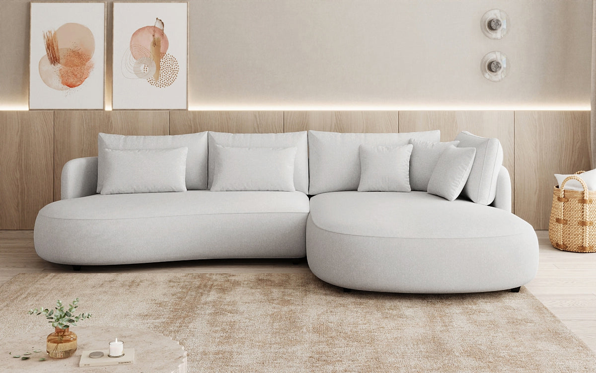 Designer corner sofa Ando Mini in textured fabric