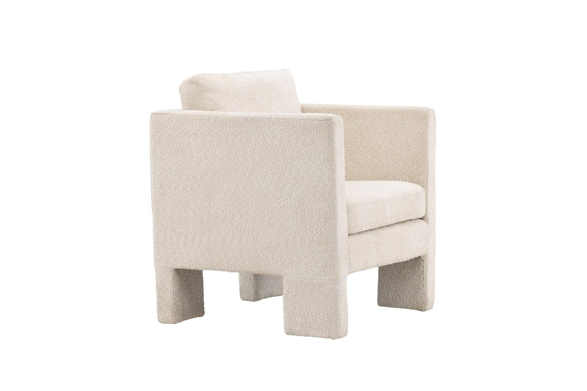 Armchair Rimini - with white bouclé fabric