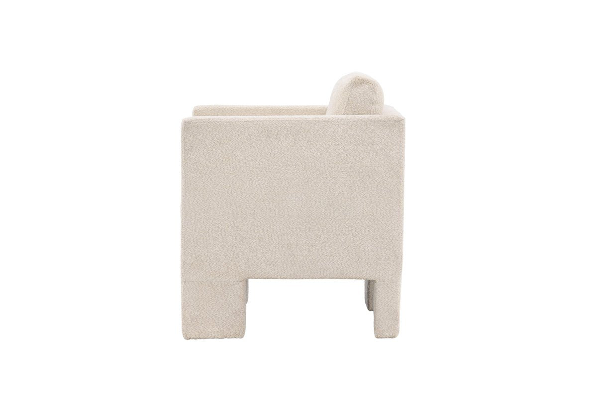 Armchair Rimini - with white bouclé fabric