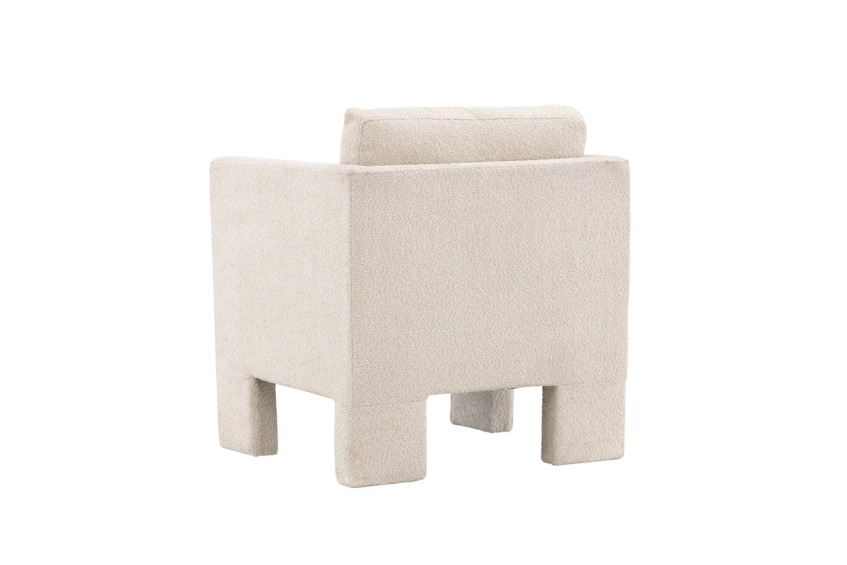 Armchair Rimini - with white bouclé fabric