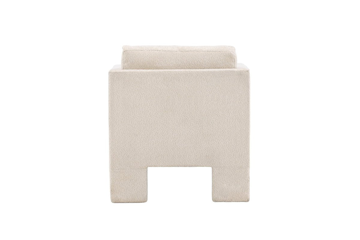 Armchair Rimini - with white bouclé fabric