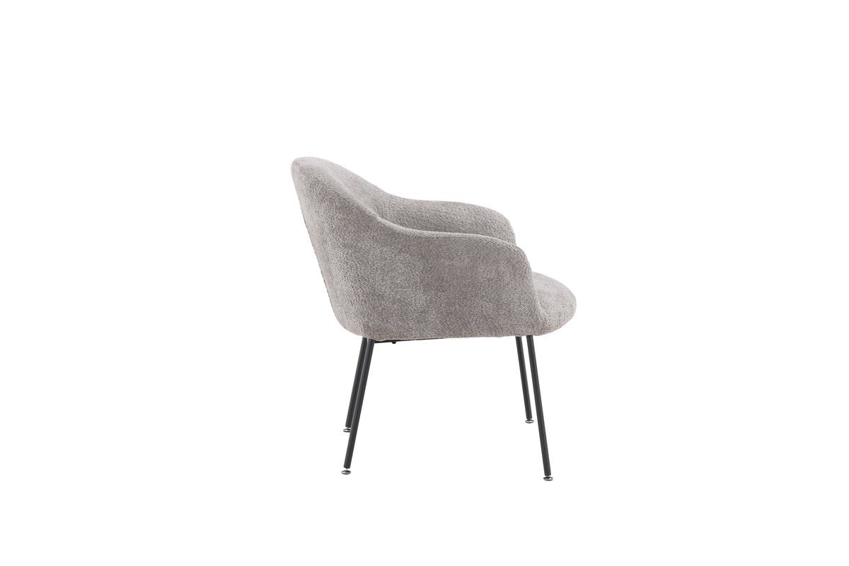 Armchair Kärnten - in Light Gray with Bouclé Upholstery