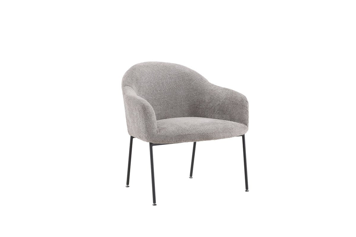Armchair Kärnten - in Light Gray with Bouclé Upholstery