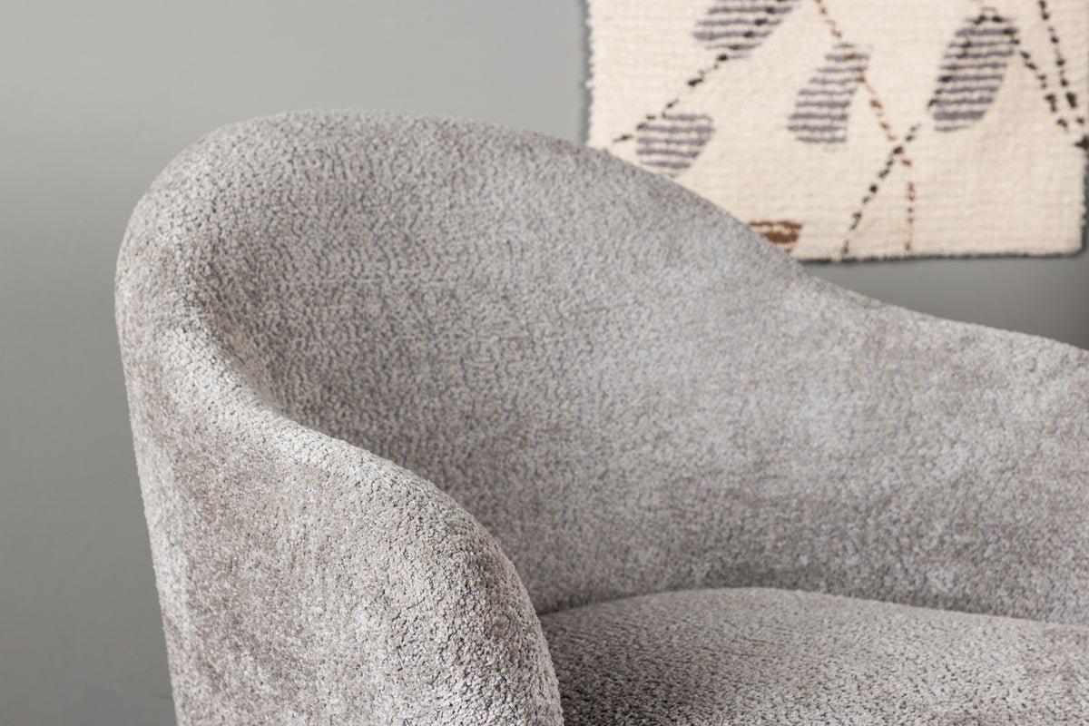 Armchair Kärnten - in Light Gray with Bouclé Upholstery