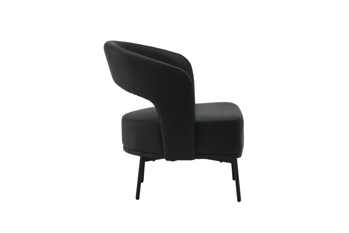 Armchair Mundl - Made of black PU with open backrest