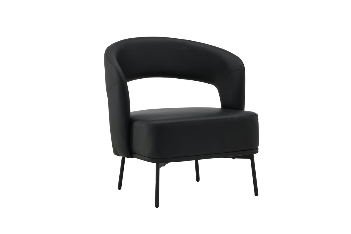 Armchair Mundl - Made of black PU with open backrest