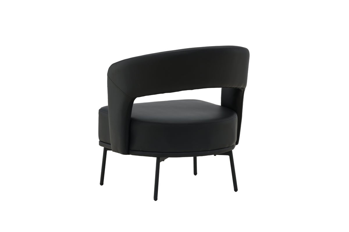Armchair Mundl - Made of black PU with open backrest