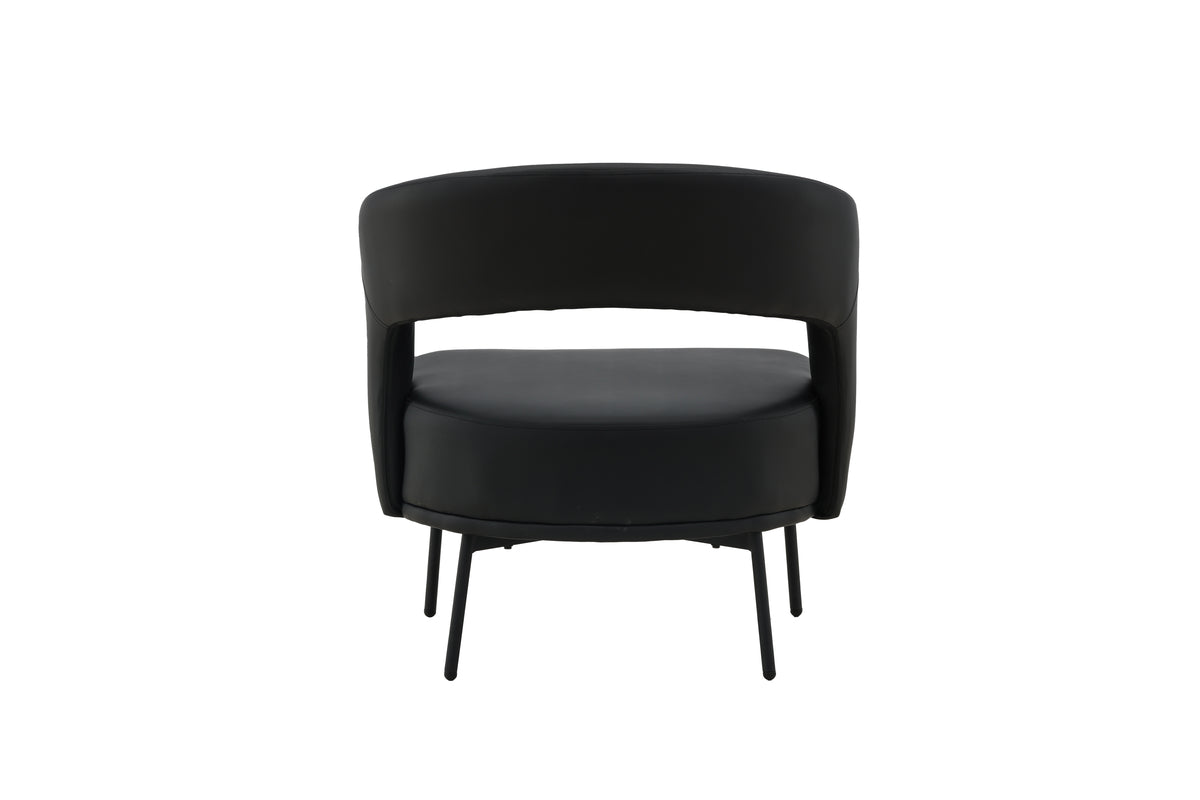 Armchair Mundl - Made of black PU with open backrest