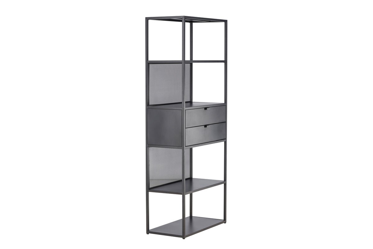 Regal Santiago – standing shelf with drawers in Black