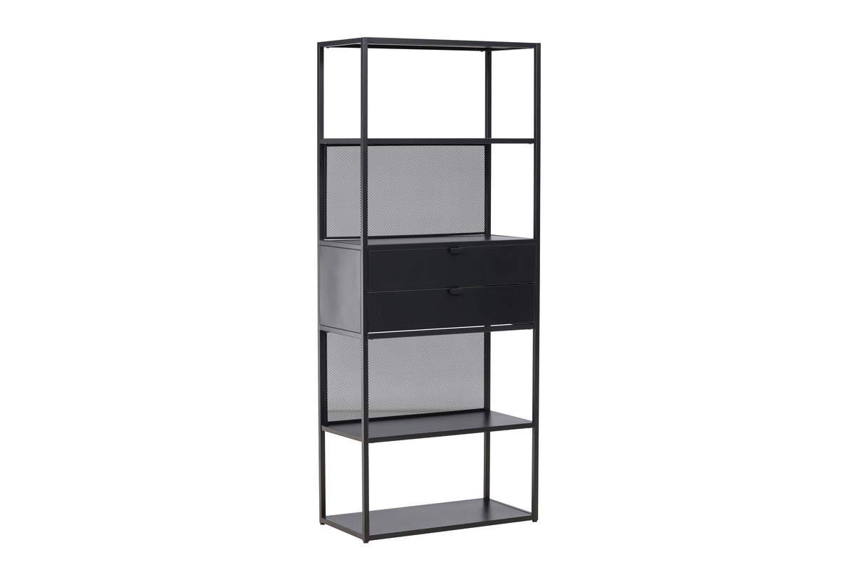 Regal Santiago – standing shelf with drawers in Black