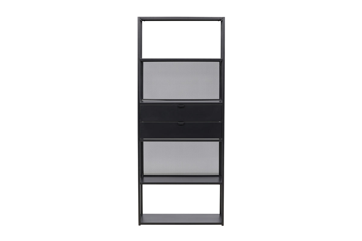 Regal Santiago – standing shelf with drawers in Black