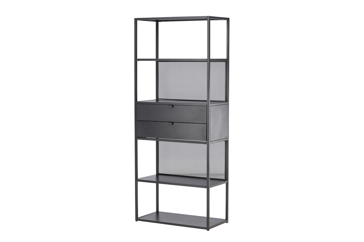 Regal Santiago – standing shelf with drawers in Black