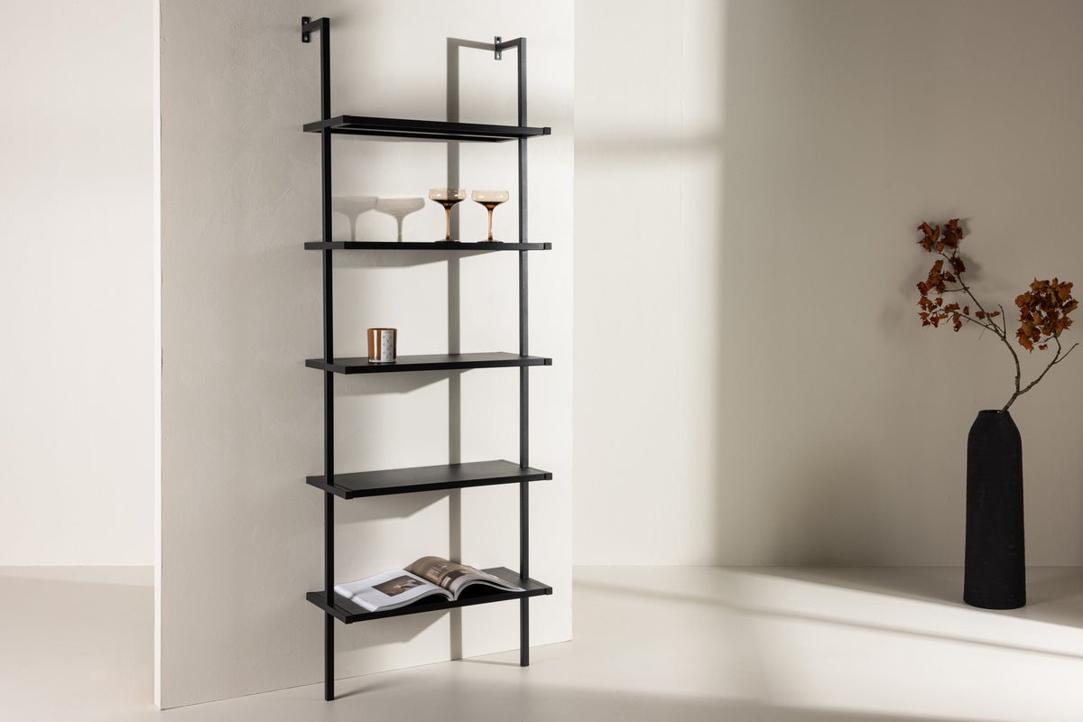 Regal Caracas – Wall shelf with 5 shelves in Black
