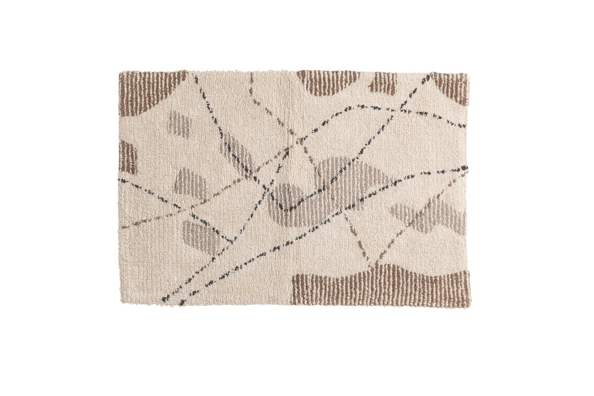Bath Mat Seminyak - in modern beige-gray-brown made of soft cotton