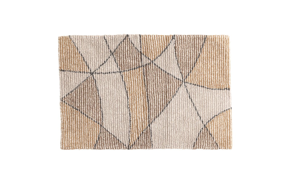 Bath Mat Canggu - in warm sand and gray tones made of natural cotton