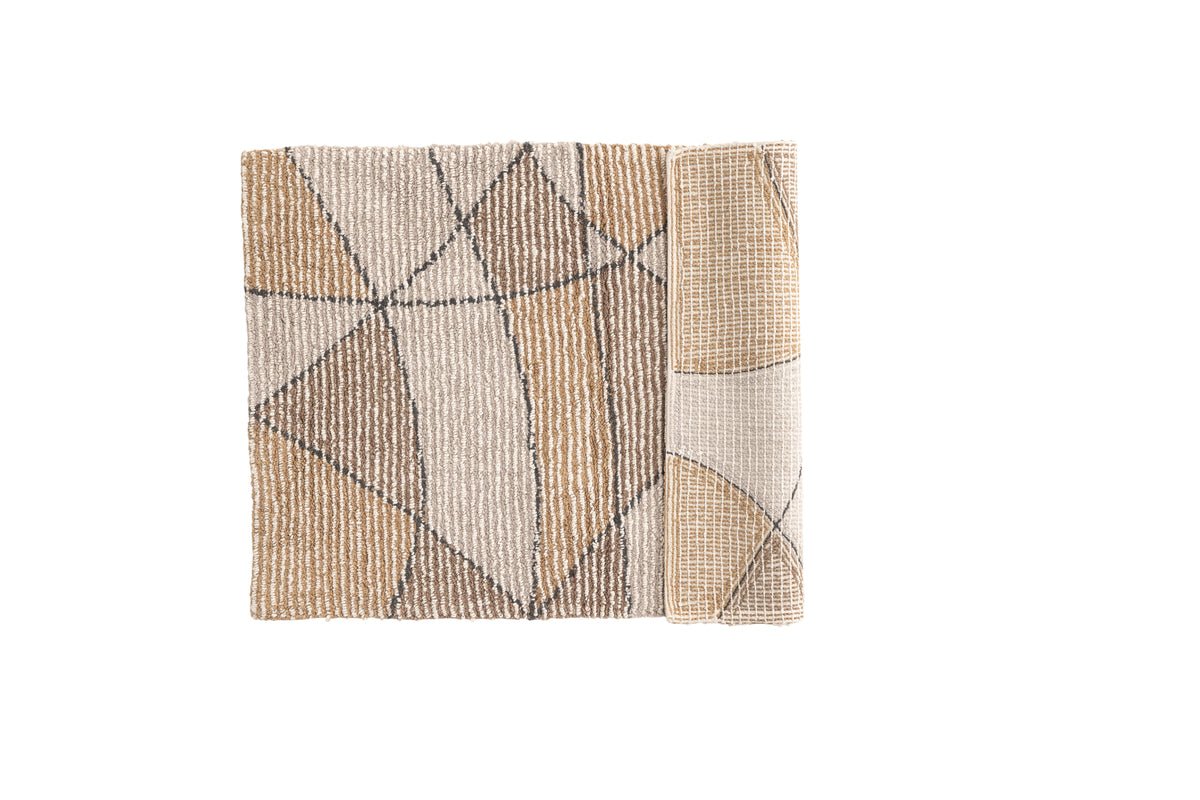 Bath Mat Canggu - in warm sand and gray tones made of natural cotton
