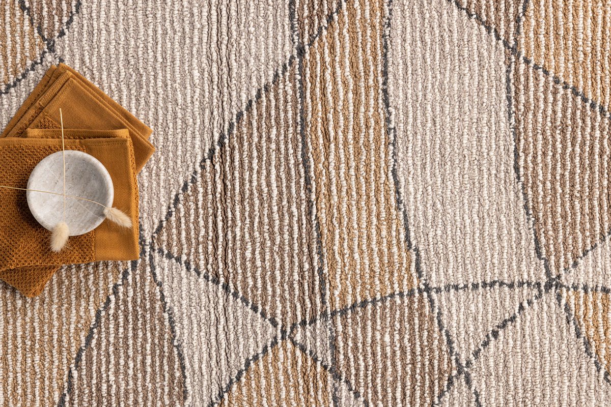 Bath Mat Canggu - in warm sand and gray tones made of natural cotton