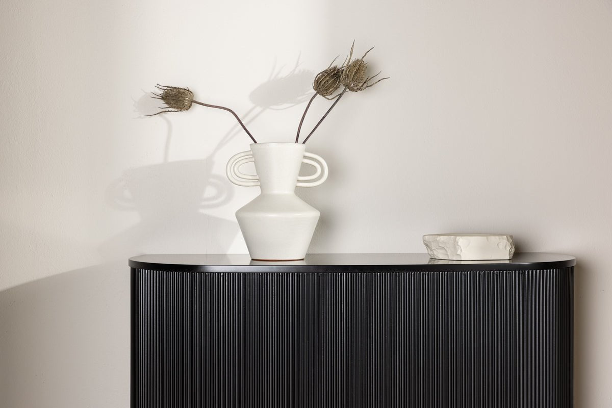 Side table Silva – in Black with grooved look