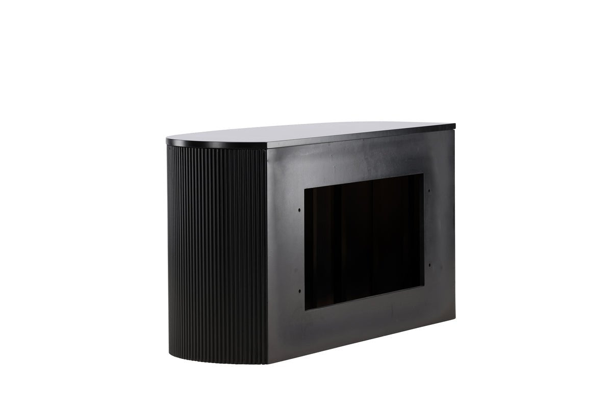 Side table Silva – in Black with grooved look