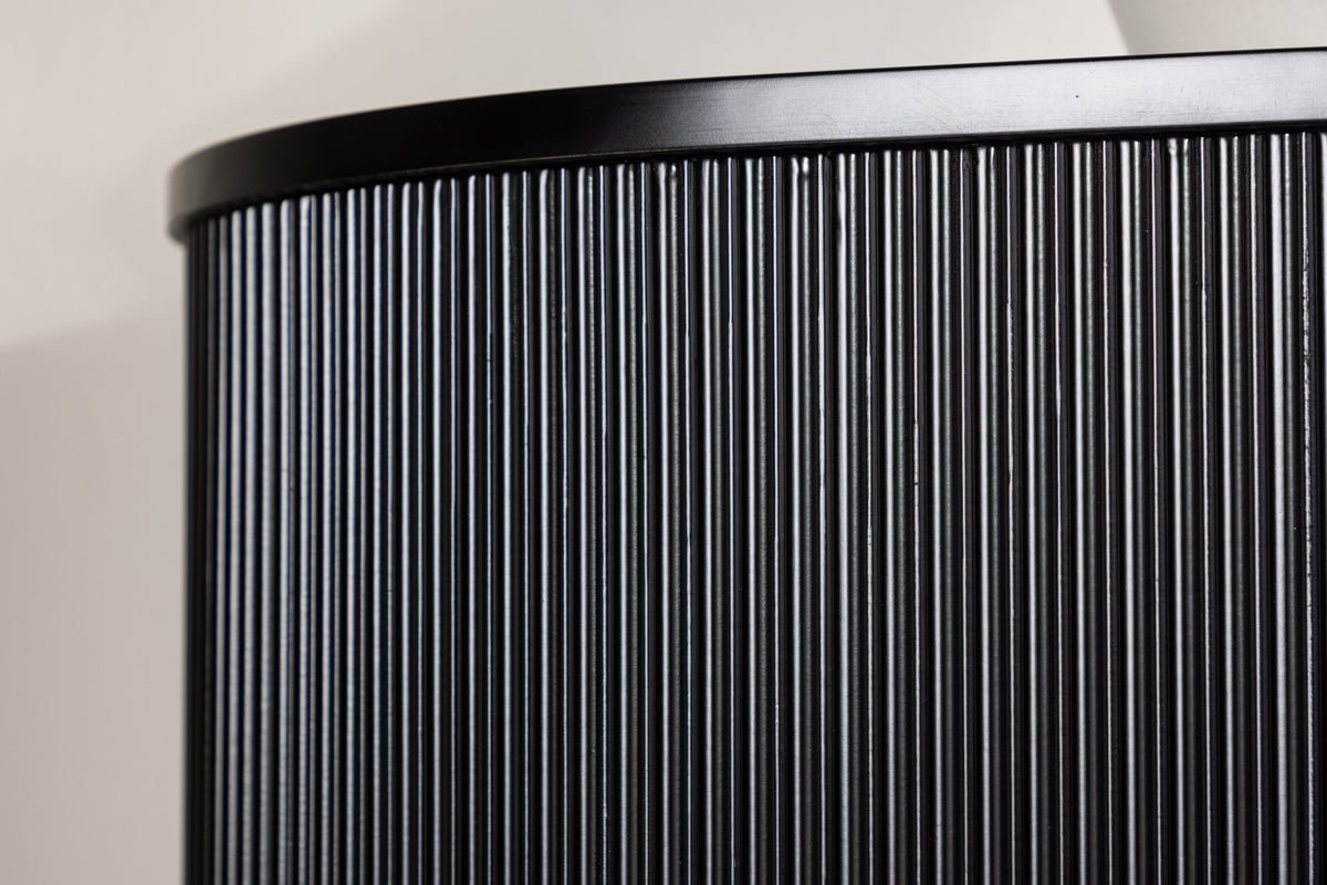 Side table Silva – in Black with grooved look