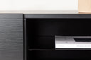 Designer TV-Lowboard Avento – Schwarz, Matt, mit Mittelfuß