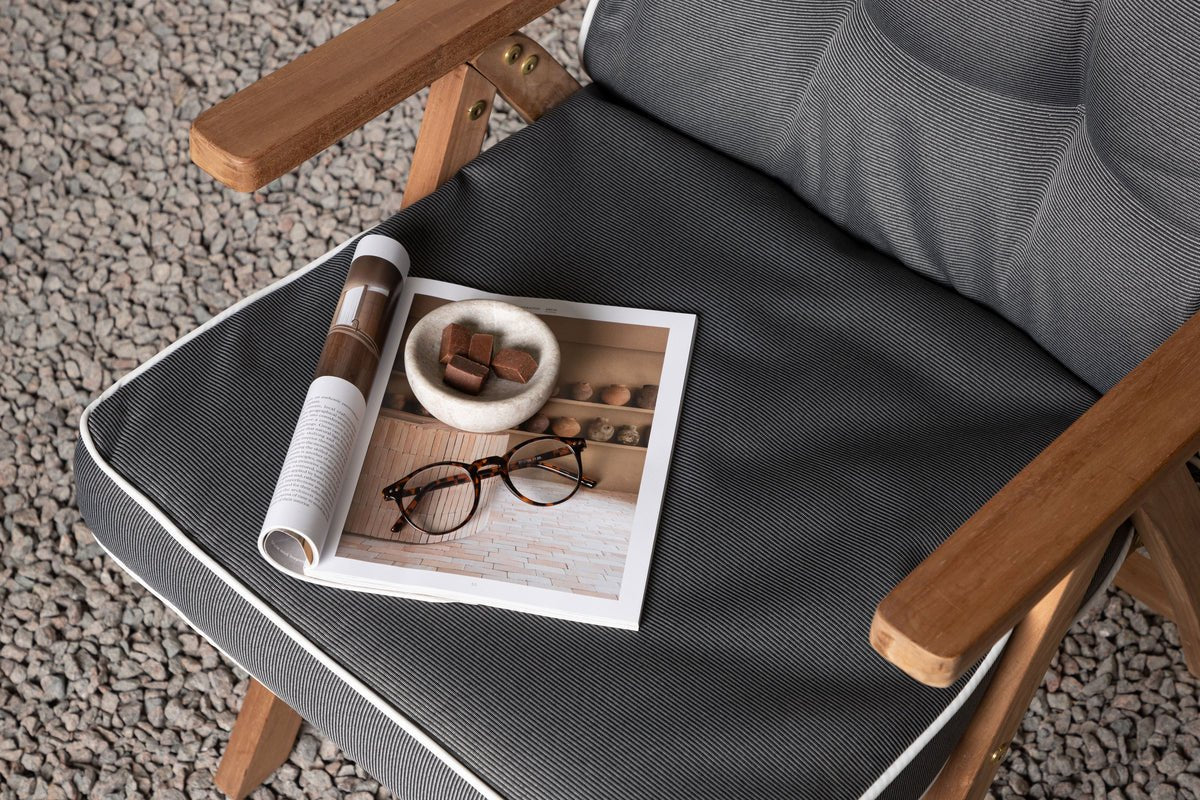 Garden 3-Piece Set - Jill Chair Cushions made of Polyester, Dark Gray