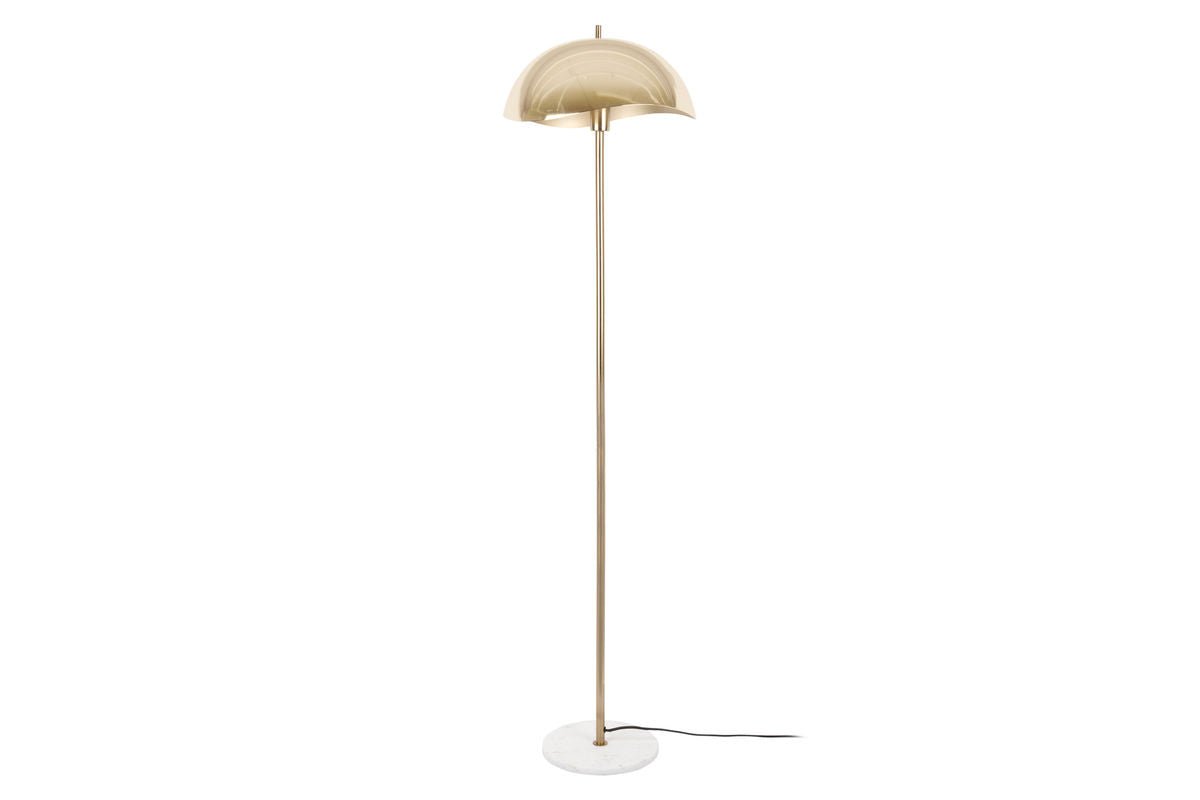 Floor lamp Kavira – made of iron with brushed gold plating