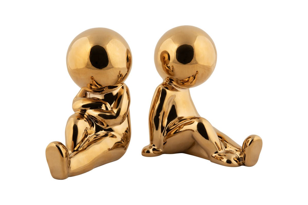 Buchstütze Lunvia - aus Keramik / sitzendes Duo