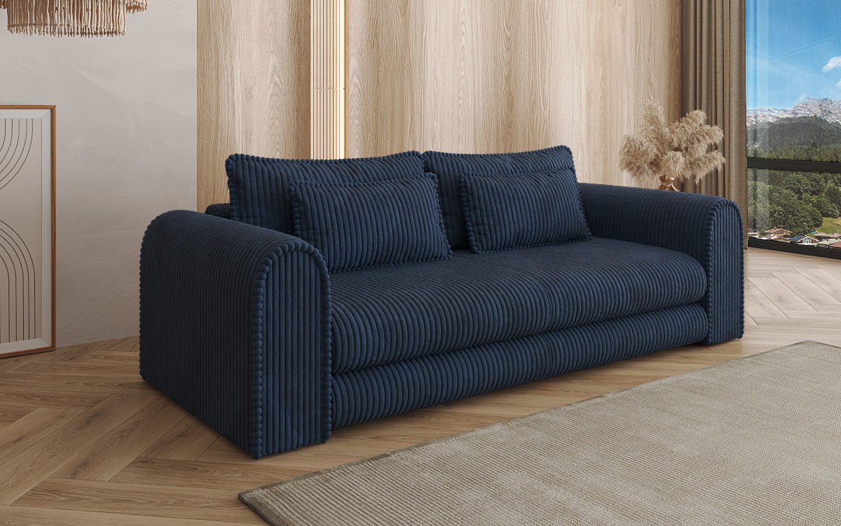 Designer Sofa Lil Buddy 3-seater with sleeping function and storage in wide corduroy