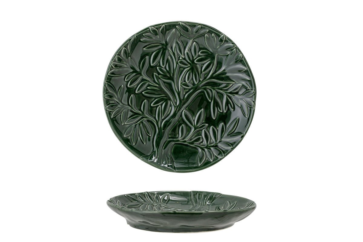 Teller Noemi – aus Steingut gefertigt - mit Blattstruktur