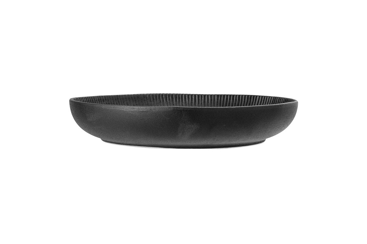 Bowl Aven – black stoneware with shimmering glaze