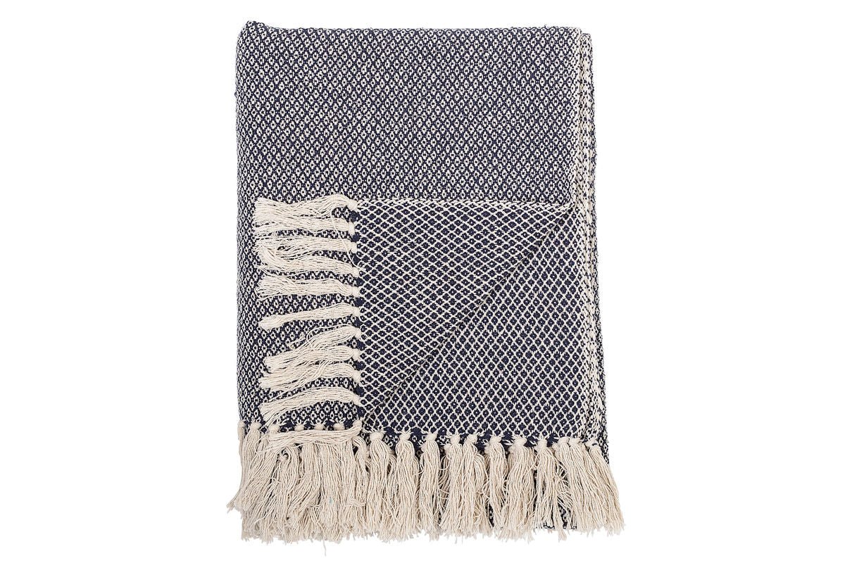 Throw Blanket Tula – Blue, made from recycled cotton