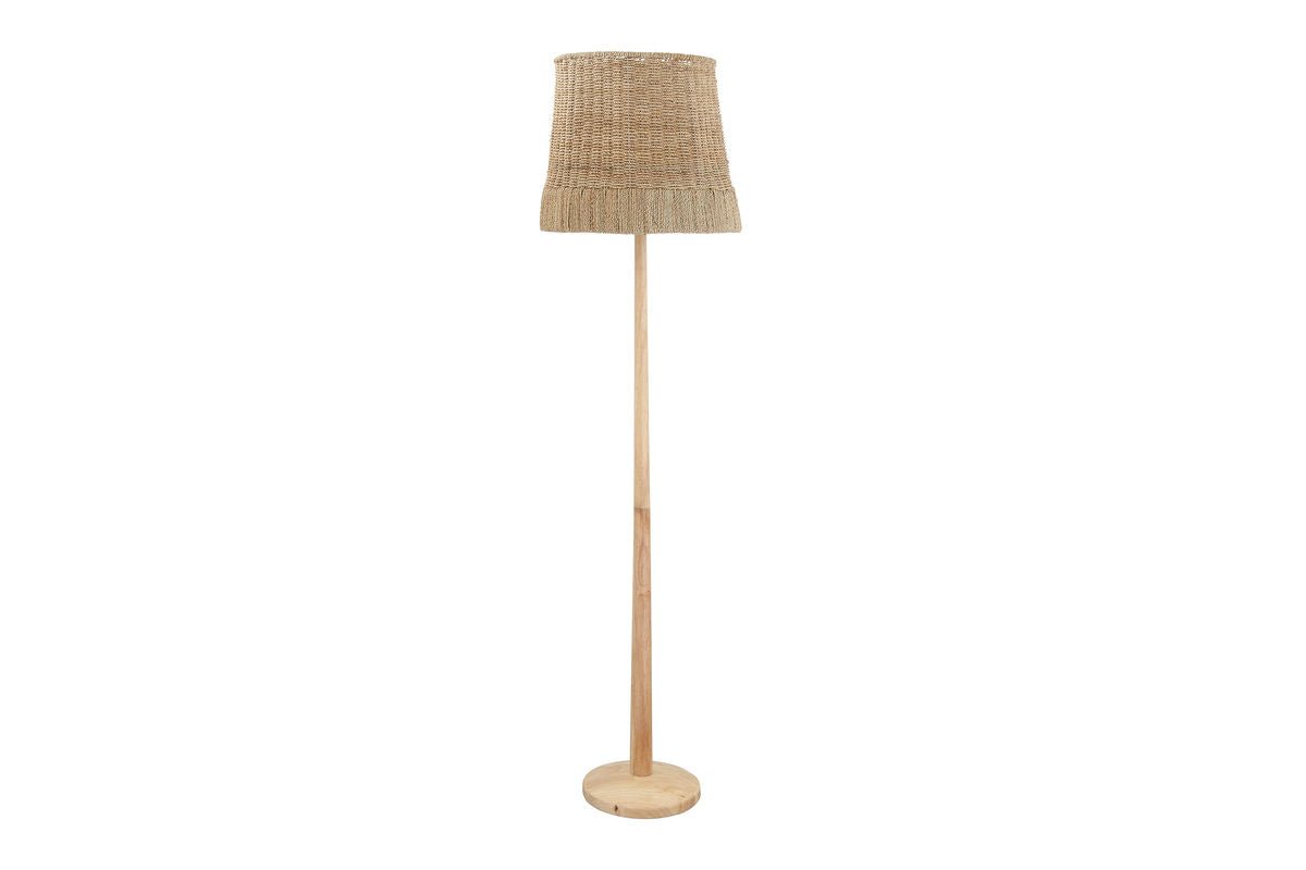 Floor lamp Tanoa – Natural material with woven shade