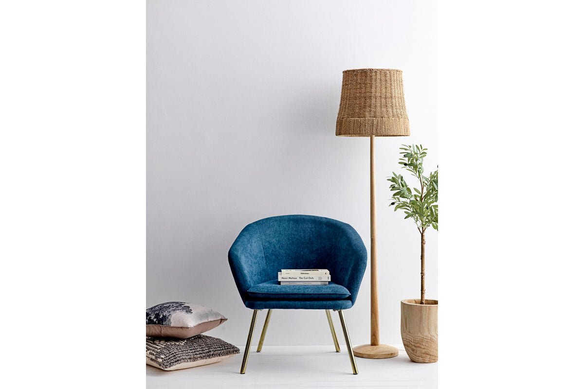 Floor lamp Tanoa – Natural material with woven shade