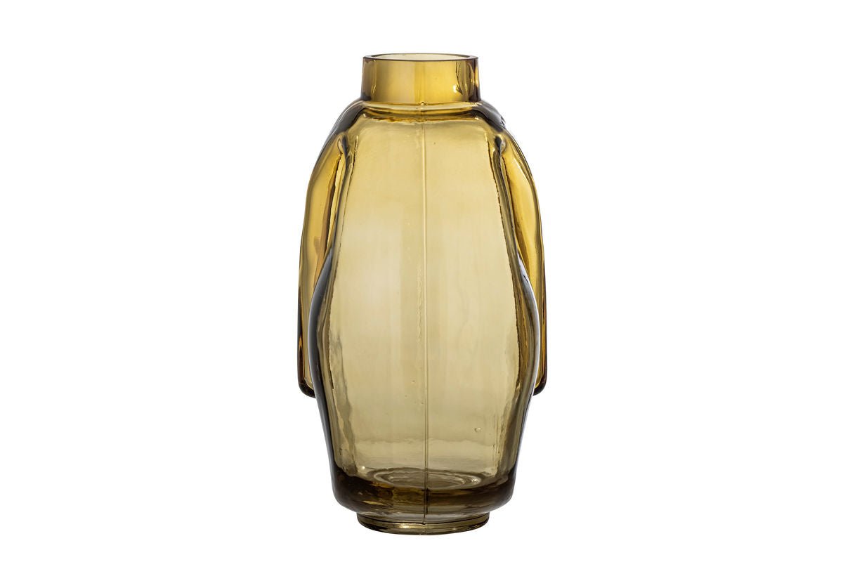 Vase "DAIFU" - yellow-brown glass vase