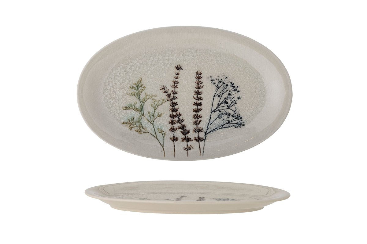 Serving Platter Avelis - made of stoneware - floral motif