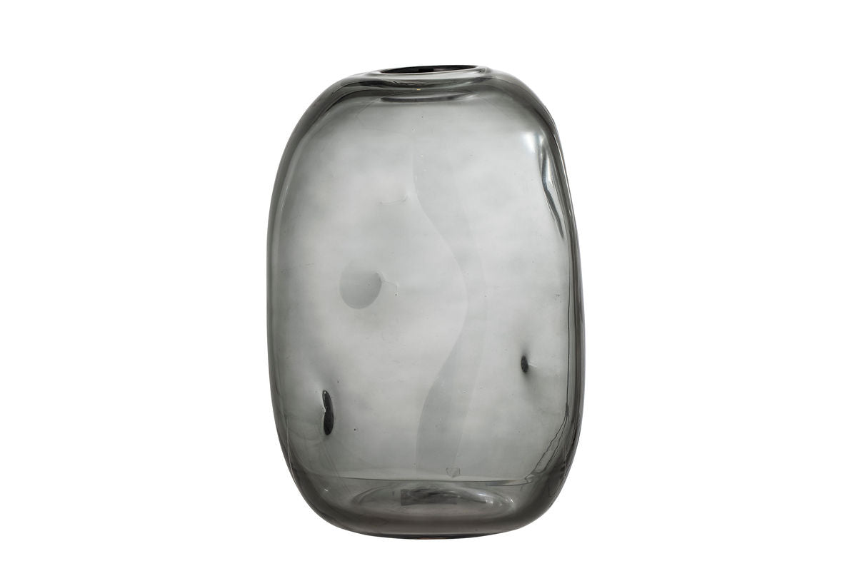 Vase "Alvara" – Textured Glass in Gray