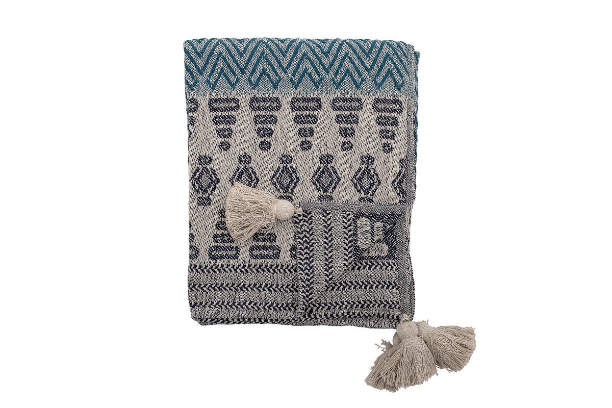 Throw Blanket Lani – Blue, made from recycled cotton