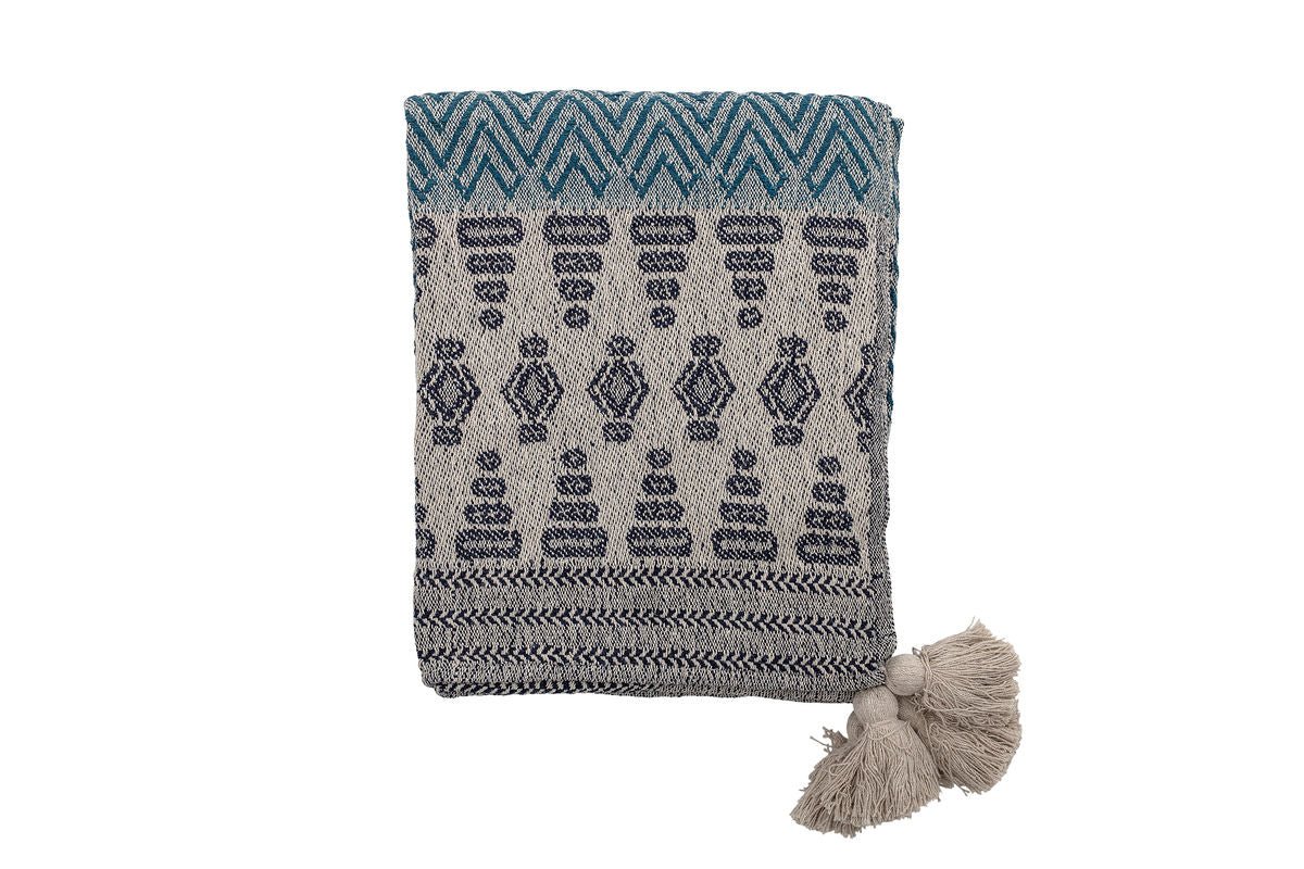 Throw Blanket Lani – Blue, made from recycled cotton