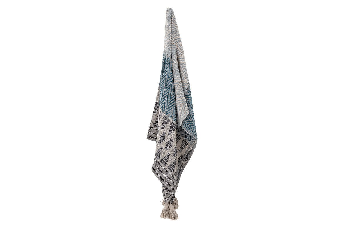 Throw Blanket Lani – Blue, made from recycled cotton