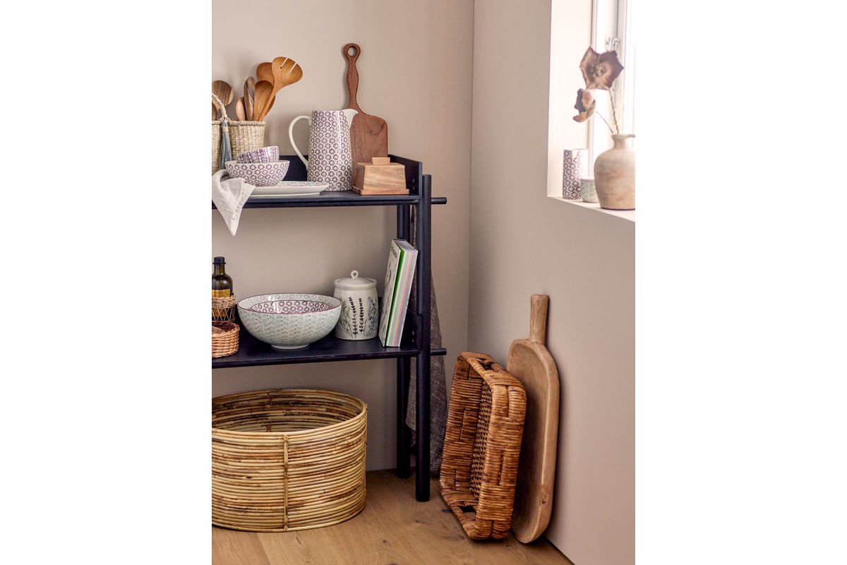 Vessel Lina – Stoneware with Lid & Floral Decoration