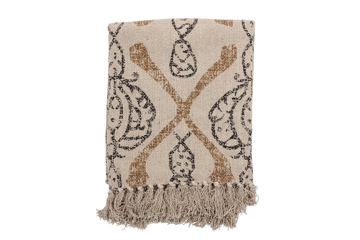 Throw Blanket Tiare – Natural, made from recycled cotton